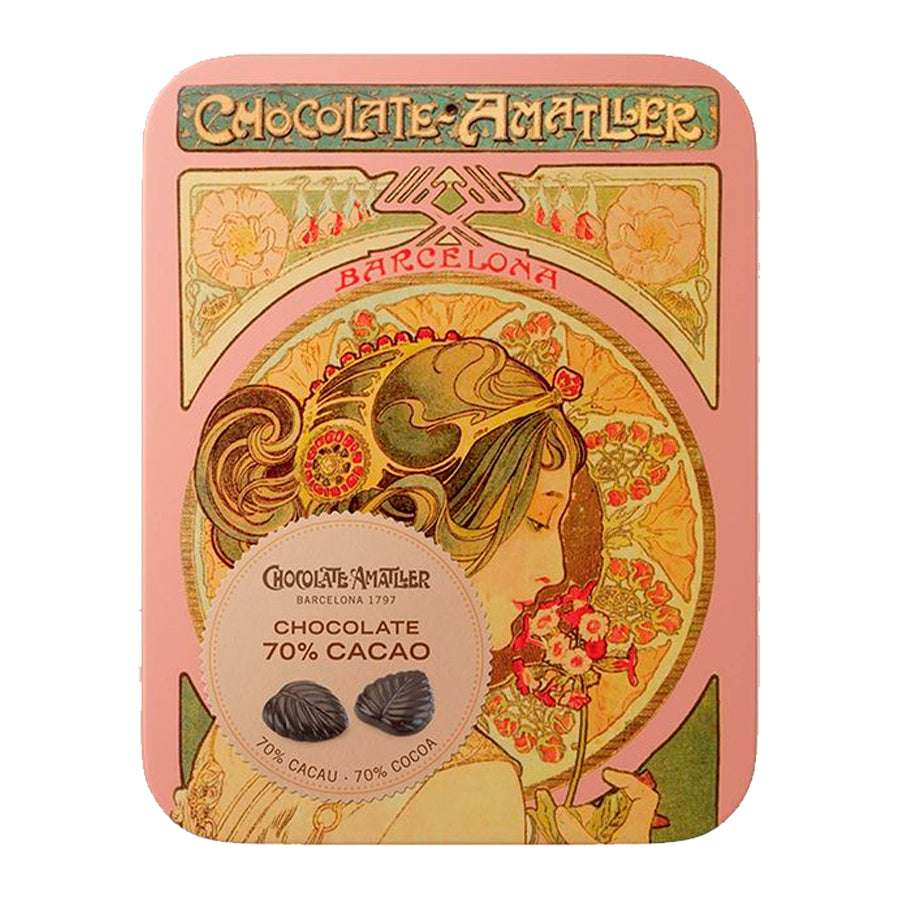 Amatller Hojas Finas 70% Cacao Lata 60g