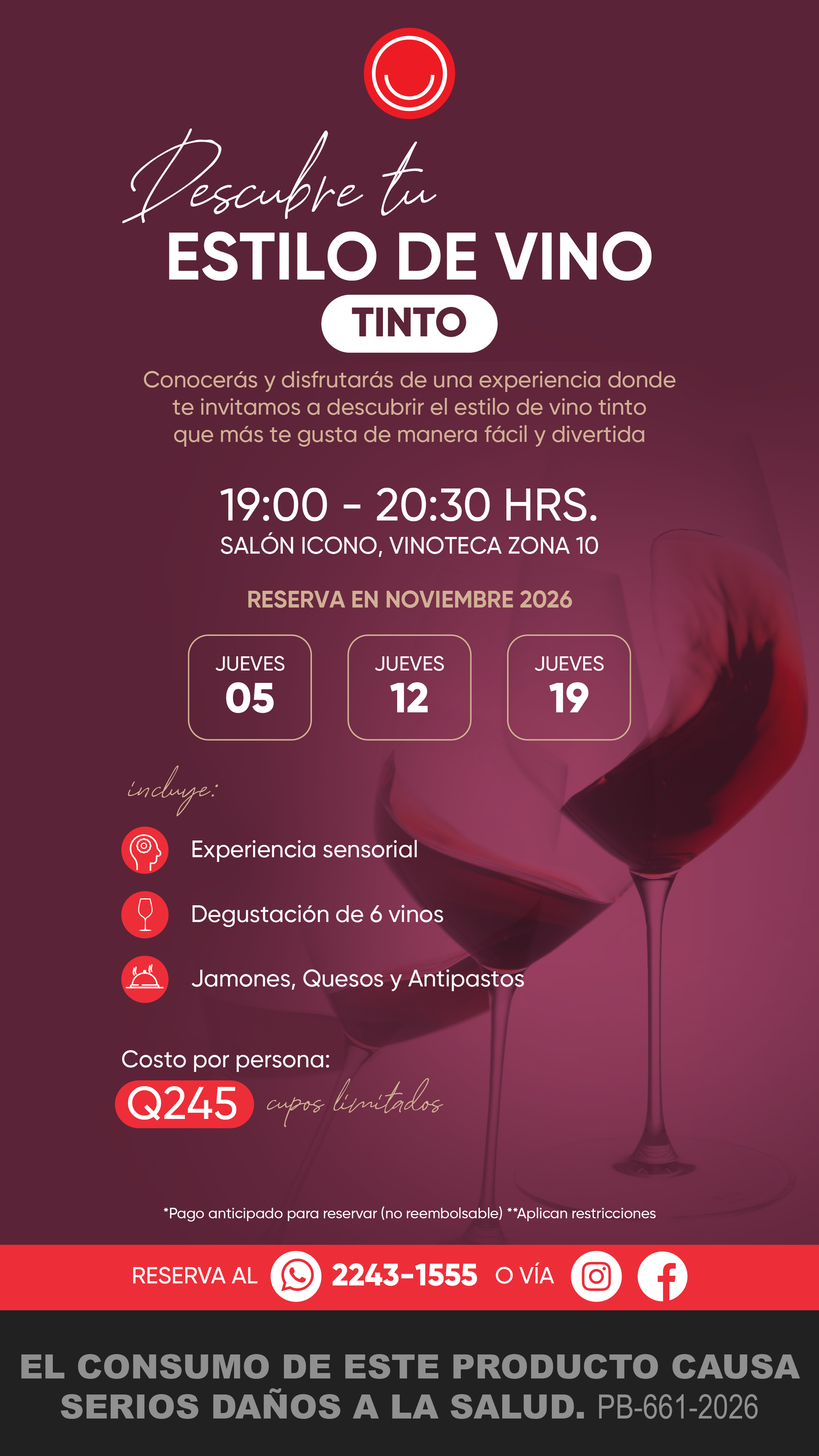Cata: Descubre tu Estilo de Vino Tinto | Noviembre 2026