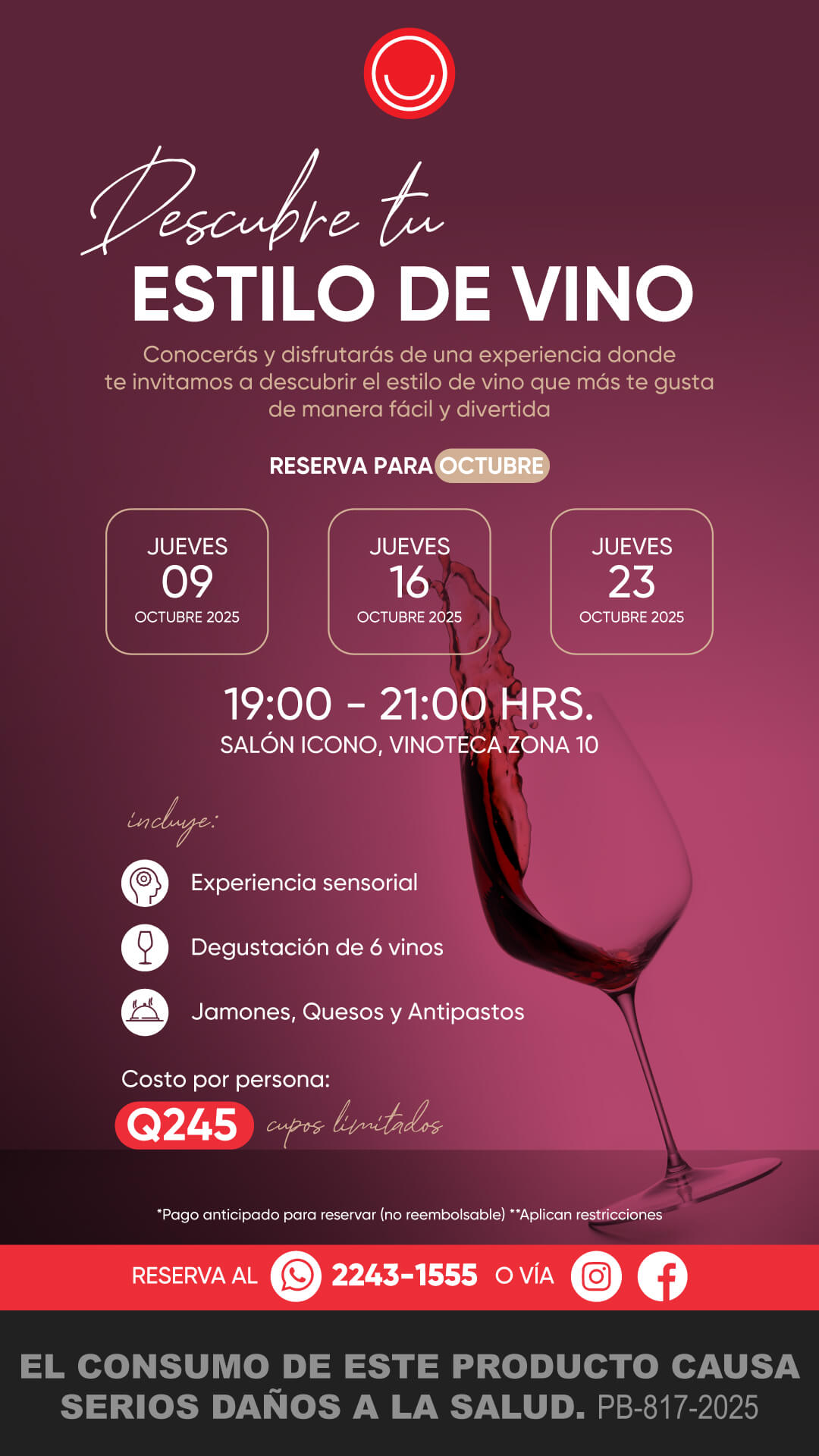 Descubre tu Estilo de Vino – Experiencia Sensorial (Octubre), Vinoteca Guatemala