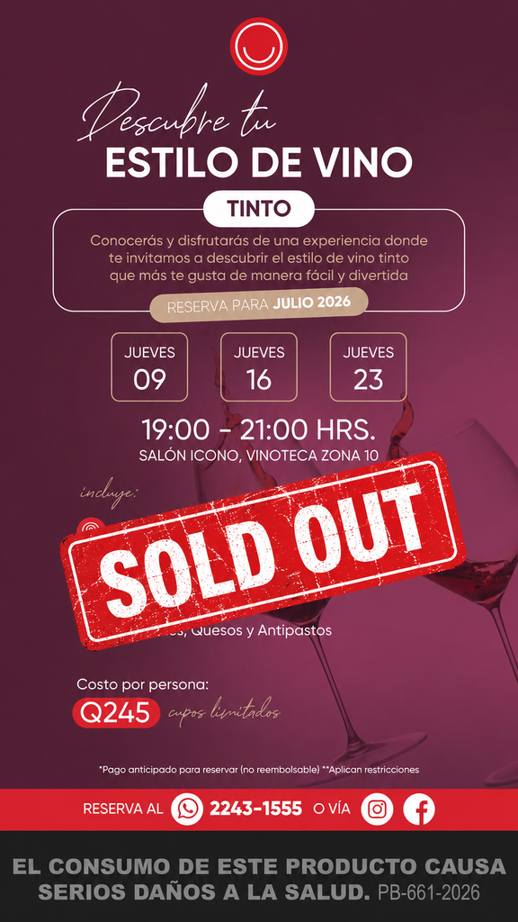 Cata: Descubre tu Estilo de Vino (Tinto) — Julio 2026