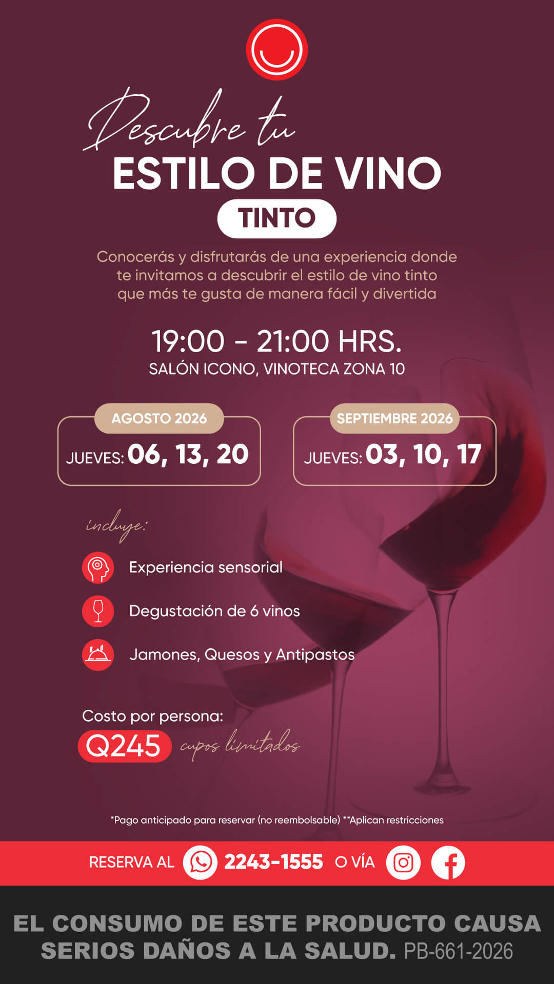 Descubre tu Estilo de Vino: Tinto | Agosto y Septiembre 2026