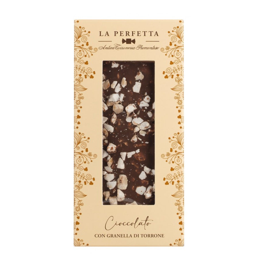 Chocolate La Perfetta Con Granos de Turrón 85g, Vinoteca Guatemala