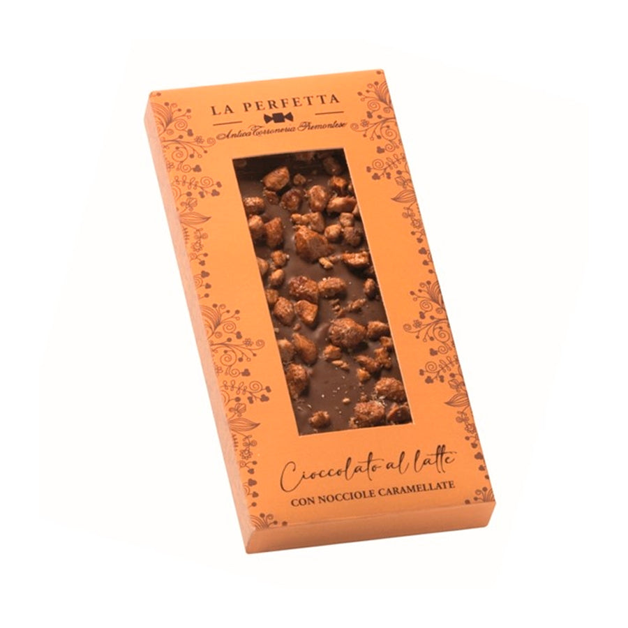 Chocolate La Perfetta "Tavoletta Cioccolato al Latte con Nocciole Caramellate 85g, Vinoteca Guatemala
