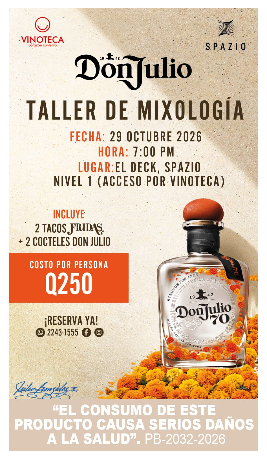 Taller de Mixología Don Julio | 29 de octubre 2026