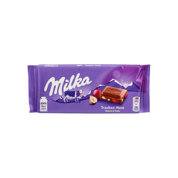 Chocolate Milka Raisin And Nuts 100g Vinoteca Guatemala 